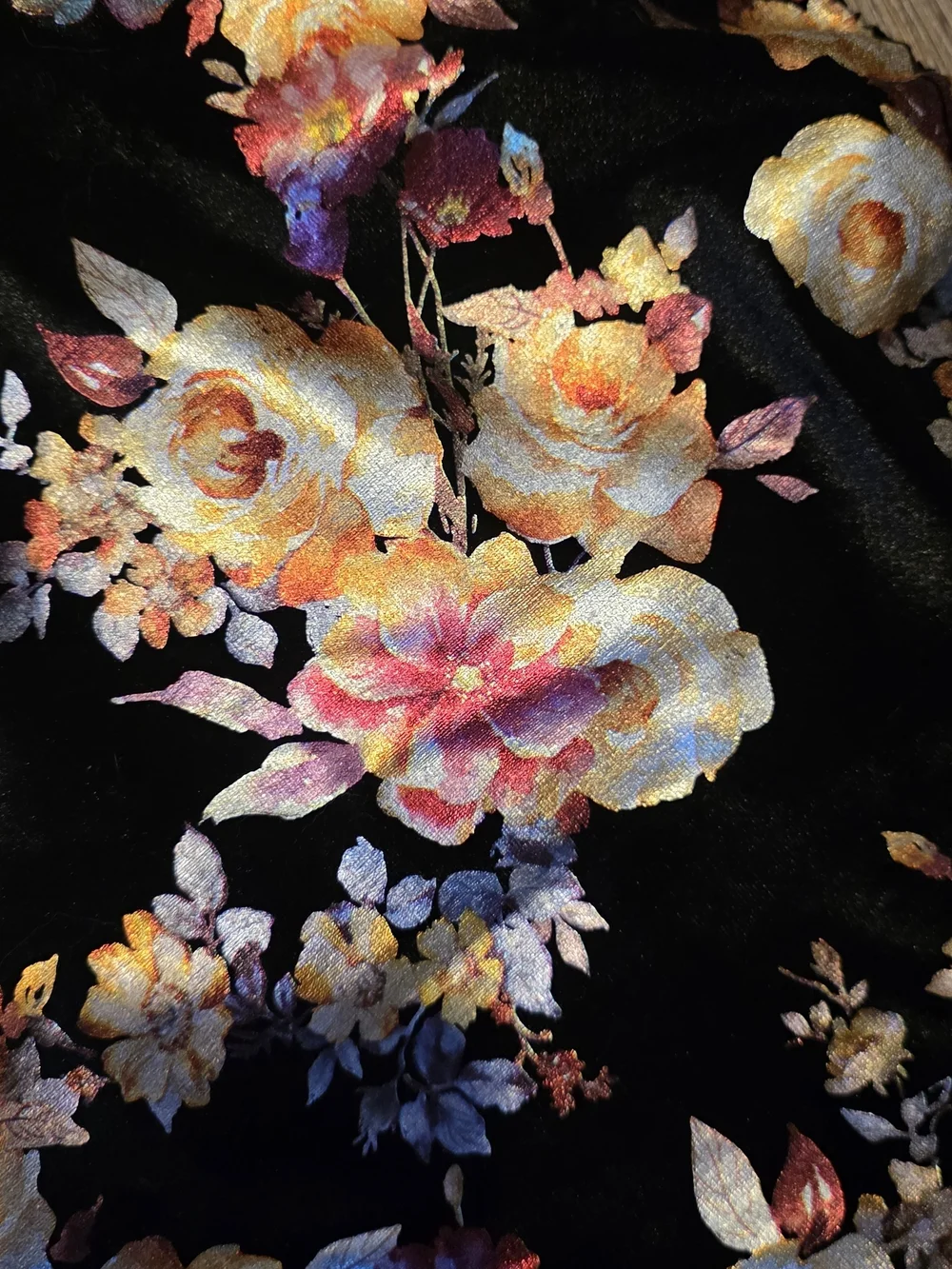 I.AM.GIA Floral Velvet Black Bodycon Mini Dress - Picture 3 of 4